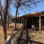 Exterior Cleaning And Maintenance Of A Home With Visible Trees And A Patio Area